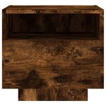 vidaXL Table de chevet avec lumières LED chêne fumé 40x39x37 cm