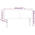 vidaXL Tête de lit à LED Gris foncé 144x5x78/88 cm Tissu