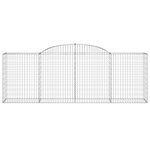 vidaXL Paniers à gabions arqués 4 Pièces 300x50x100/120 cm fer galvanisé