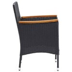 vidaXL Ensemble à manger de jardin coussins 7Pièces Résine tressée Noir