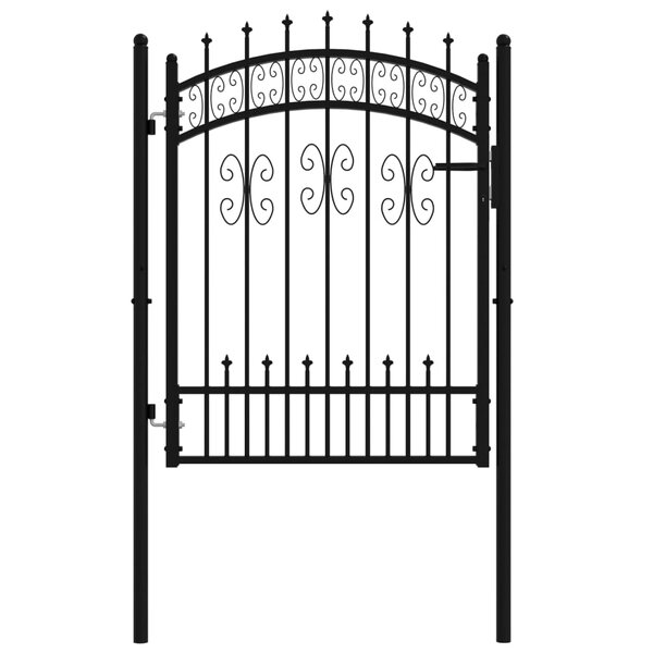 vidaXL Portail et sommet de lance Noir 103x175 cm Acier enduit poudre