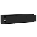 vidaXL Meuble TV avec LED noir 165x34x40 cm bois d'ingénierie