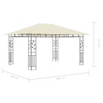 vidaXL Tonnelle avec moustiquaire et lumières LED 4x3x2 73 m Crème