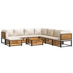 vidaXL Salon de jardin avec coussins 9 Pièces bois massif d'acacia