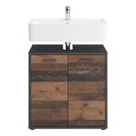 FMD Meuble sous-lavabo avec 2 portes matera Sombre de style ancien