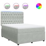 vidaXL Sommier à lattes de lit et matelas Gris clair 160x200cm Velours