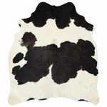 vidaXL Tapis en peau de vache véritable noir et blanc 180x220 cm