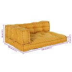 Coussin de canapé sur palette vidaXL avec accoudoirs et dossier en tissu jaune