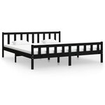 vidaXL Cadre de lit sans matelas noir bois massif 200x200 cm