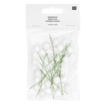 24 baies blanches décoratives 8 cm