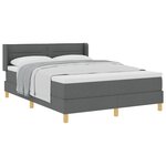 vidaXL Lit à Ressorts avec Matelas Gris Foncé 140x200 cm Tissu