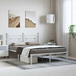 vidaXL Cadre de lit métal sans matelas et tête de lit blanc 193x203 cm