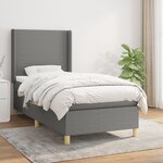 vidaXL Sommier à lattes de lit avec matelas Gris foncé 80x200 cm Tissu