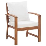 vidaXL Salon de jardin avec coussins 4 Pièces Bois d'acacia solide