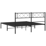 vidaXL Cadre de lit métal sans matelas avec tête de lit noir 140x190cm