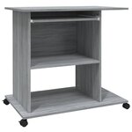 Bureau table poste de travail meuble d'ordinateur informatique étude d'ordinateur sonoma 80 x 50 x 75 cm bois d'ingénierie gris 02_0023764