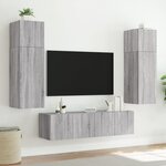 vidaXL Meuble TV mural avec lumières LED sonoma gris 60x35x41 cm