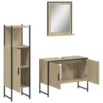 vidaXL Ensemble d'armoires de salle de bain 3 Pièces chêne sonoma
