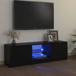 vidaXL Meuble TV avec lumières LED Noir 120x30x35 5 cm
