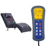 vidaXL Chaise longue de massage avec oreiller Gris Similicuir daim