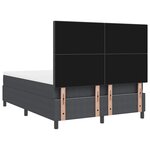 vidaXL Lit à ressorts avec matelas & lumière LED gris foncé 160x200 cm Tissu côtelé