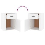 vidaXL Table de chevet Blanc 50x36x60 cm Bois d'ingénierie