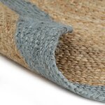 vidaXL Tapis fait à la main Jute avec bord vert olive 210 cm