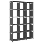 vidaXL Étagère d'affichage 15 cubes Gris 103x30x175 5 cm Tissu