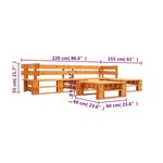 Salon de jardin meuble d'extérieur ensemble de mobilier palette 4 pièces bois marron miel 02_0018379