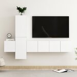 vidaXL Ensemble de meubles TV 5 Pièces Blanc Bois d'ingénierie