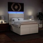 vidaXL Sommier à lattes de lit avec matelas Blanc 140x200cm Similicuir