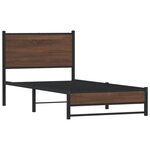 vidaXL Cadre de lit en métal avec tête de lit chêne marron 90x200 cm