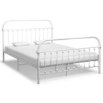 vidaXL Cadre de lit sans matelas blanc métal 140x200 cm