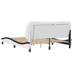 vidaXL Cadre de lit avec LED sans matelas blanc et noir 160x200 cm