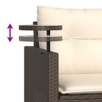 vidaXL Salon de jardin avec coussins 3 Pièces marron résine tressée