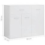 vidaXL Buffet Blanc brillant 88x30x70 cm Bois d'ingénierie