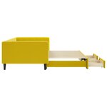 vidaXL Lit de jour avec gigogne et tiroirs jaune 100x200 cm velours