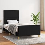 vidaXL Cadre de lit avec tête de lit Noir 80x200 cm Tissu
