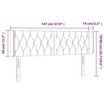 vidaXL Tête de lit avec oreilles Bleu 147x16x78/88 cm Tissu