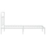 vidaXL Cadre de lit métal sans matelas et tête de lit blanc 100x190 cm