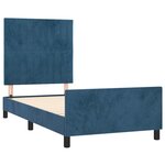 vidaXL Cadre de lit avec tête de lit Bleu foncé 100x200 cm Velours