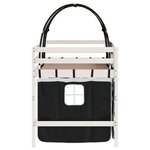 vidaXL Lit mezzanine enfants et tunnel blanc/noir 90x200 cm pin massif