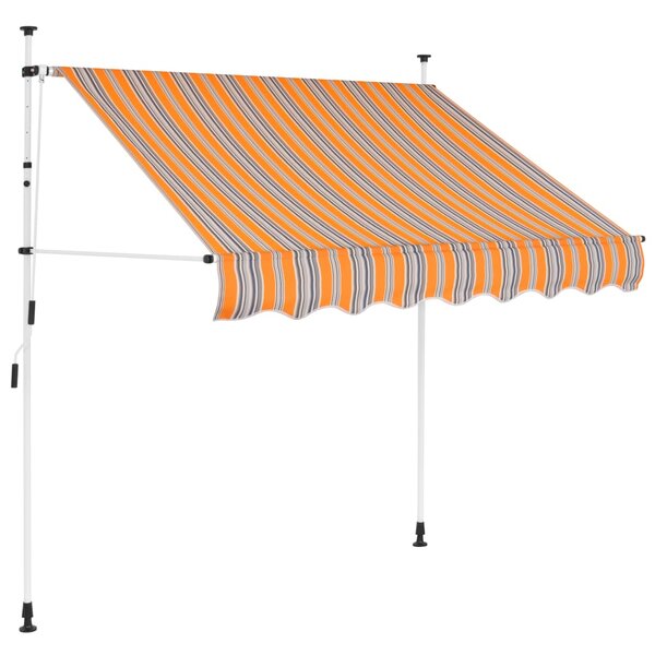 vidaXL Auvent rétractable manuel 100 cm Rayures jaunes et bleues