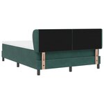 Lit Box Spring vidaXL avec Matelas Vert Foncé 160x200 cm Velours
