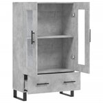 vidaXL Buffet haut gris béton 69 5x31x115 cm bois d'ingénierie
