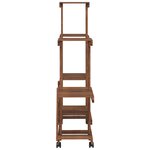 vidaXL Support à fleurs avec roues 95x25x101 cm bois massif de sapin