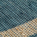 vidaXL Tapis fait à la main Jute Bleu 120x180 cm