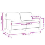 vidaXL Canapé à 2 places Gris clair 120 cm Tissu