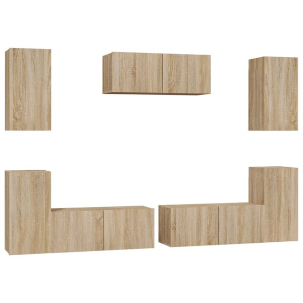 vidaXL Ensemble de meubles TV 7 Pièces Chêne sonoma Bois d'ingénierie