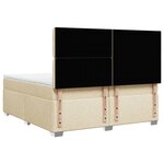 vidaXL Sommier à lattes de lit avec matelas Crème 200x200 cm Tissu